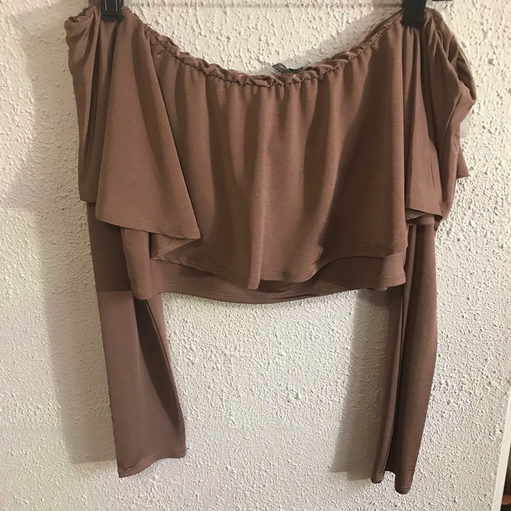 Off the Shoulder Crop Top Long Sleeve NWT